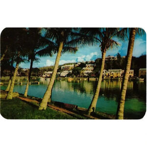 Flatt's Inlet Village Seen from Grounds of Bermuda Government Aquarium Postcard
